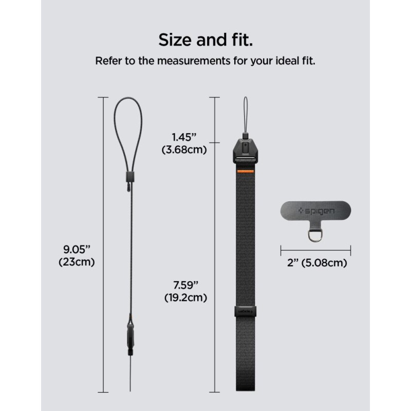 Spigen Universal регулируема каишка за носене на китка (lanyard) с адаптер, черна Spigen Universal регулируема каишка за носене на китка (lanyard) с адаптер, черна