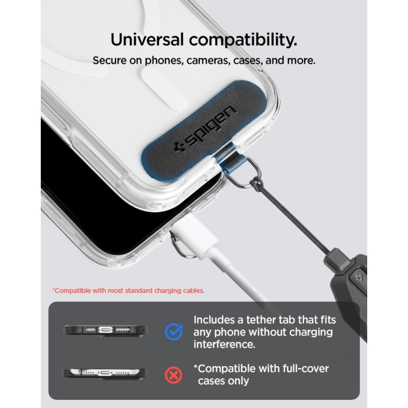 Spigen Universal регулируема каишка за носене на китка (lanyard) с адаптер, черна Spigen Universal регулируема каишка за носене на китка (lanyard) с адаптер, черна