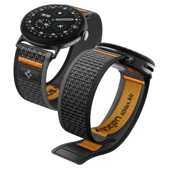 Spigen Athlex Air за Google Pixel Watch 1/2/3/4/5 (41 мм) ACTIVE BLACK/ORANGE (лента от тъкан найлон, QuickFit)
