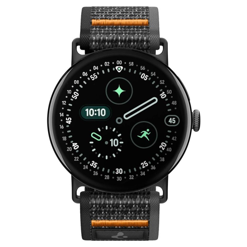Spigen Athlex Air за Google Pixel Watch 1/2/3/4/5 (41 мм) ACTIVE BLACK/ORANGE (лента от тъкан найлон, QuickFit)