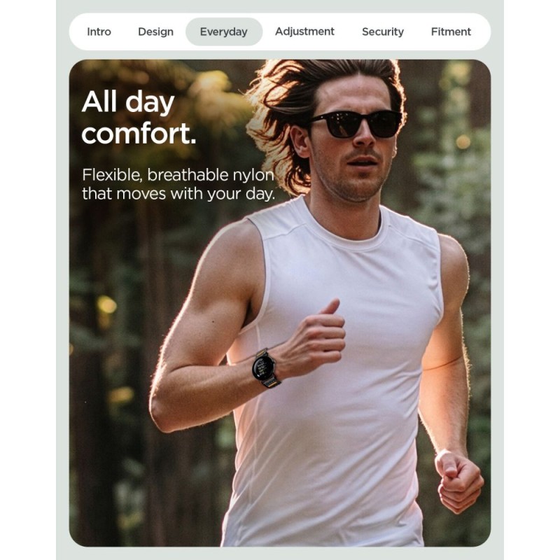 Spigen Athlex Air за Google Pixel Watch 1/2/3/4/5 (41 мм) ACTIVE BLACK/ORANGE (лента от тъкан найлон, QuickFit)