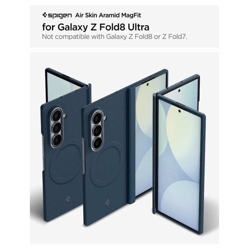 SPIGEN AirSkin Aramid MagSafe Калъф за Samsung Galaxy Z Fold 8 Ultra Navy (ACS11852)