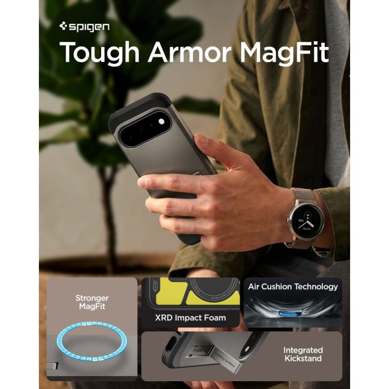 Spigen Tough Armor MagSafe калъф за Google Pixel 11 Gunmetal (ACS11855)