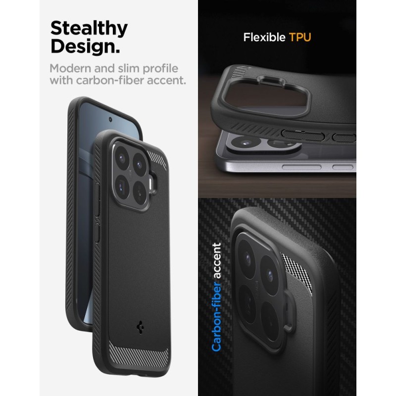Spigen Rugged Armor за Xiaomi 17T, Matte Black (ACS11870)