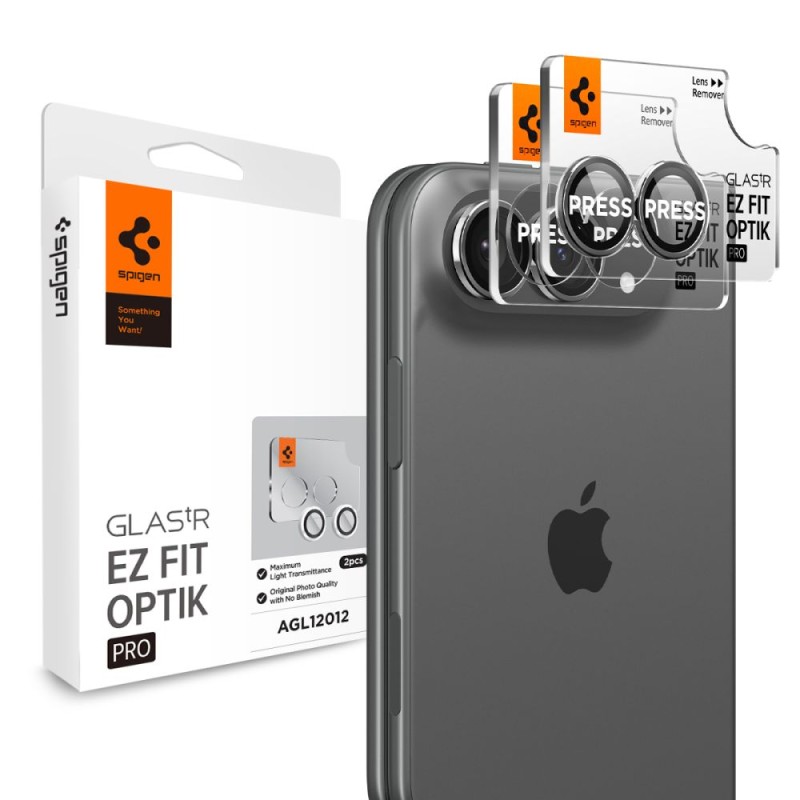 Spigen Optik Pro Glas.tR EZ Fit – Osłona na aparat do iPhone Duo, Star White (2 бр.)