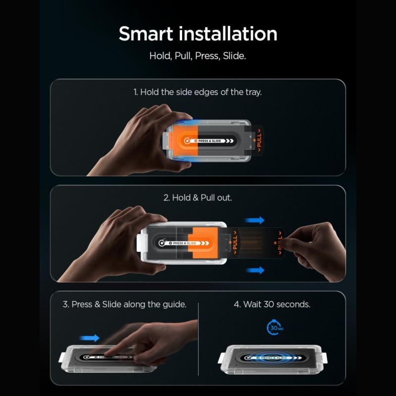 Spigen Glas.tR EZ Fit Pro HD Privacy – пълнозалепващо предпазно стъкло с поверителност за iPhone 18 Pro (2 бр.)
