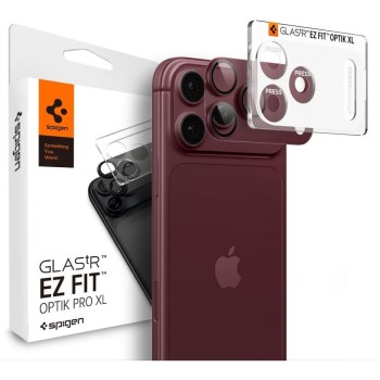 Spigen Optik Pro XL Glas.tR EZ Fit ослона за камера за iPhone 18 Pro (Burgundy)
