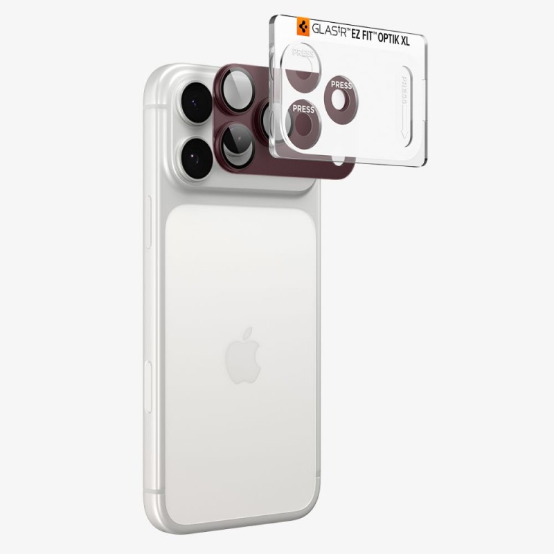 Spigen Optik Pro XL Glas.tR EZ Fit ослона за камера за iPhone 18 Pro (Burgundy) Spigen Optik Pro XL Glas.tR EZ Fit ослона за камера за iPhone 18 Pro (Burgundy)
