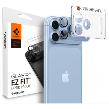Spigen Optik Pro XL Glas.tR EZ Fit предпазно стъкло за камера за iPhone 18 Pro Light Blue (1 бр.)