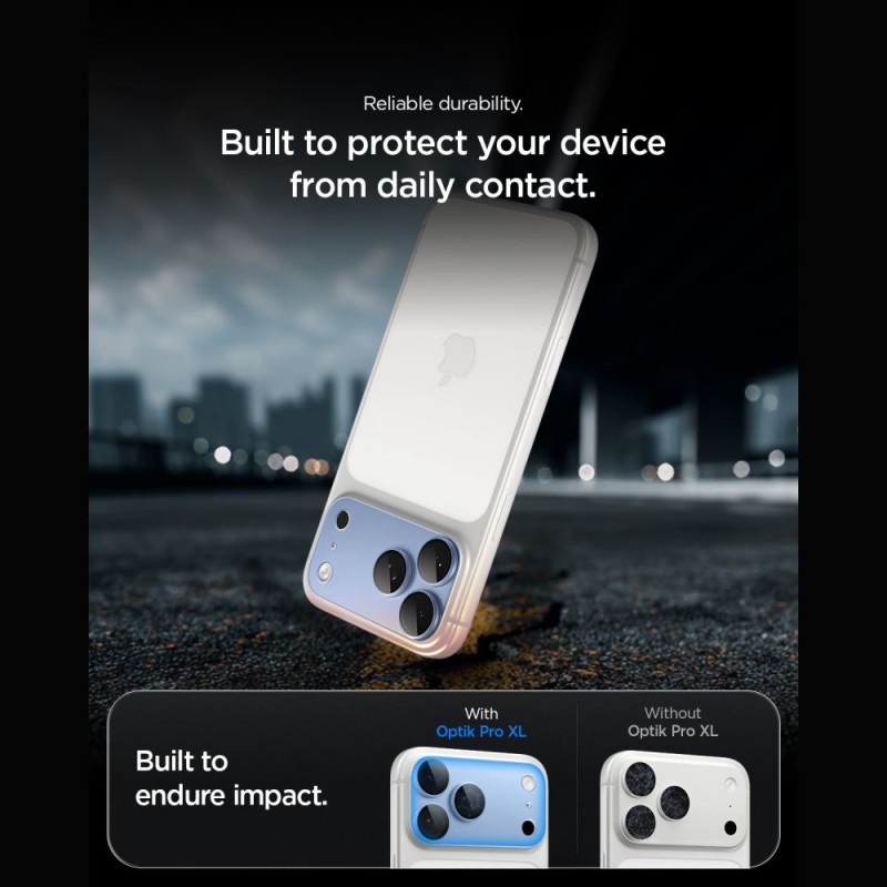 Spigen Optik Pro XL Glas.tR EZ Fit предпазно стъкло за камера за iPhone 18 Pro Light Blue (1 бр.)