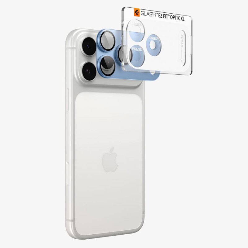 Spigen Optik Pro XL Glas.tR EZ Fit предпазно стъкло за камера за iPhone 18 Pro Light Blue (1 бр.)