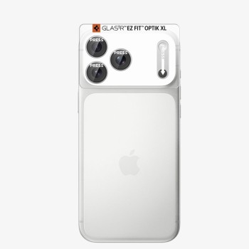 Spigen Optik Pro XL Glas.tR EZ Fit – протектор за камерата (стъкло 9H) за iPhone 18 Pro, Silver