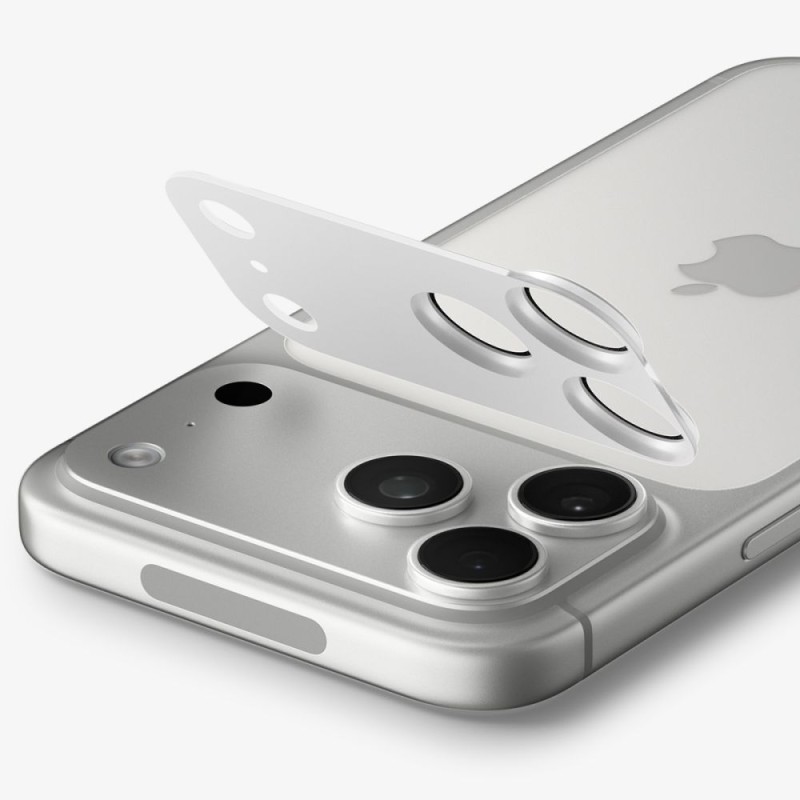 Spigen Optik Pro XL Glas.tR EZ Fit – протектор за камерата (стъкло 9H) за iPhone 18 Pro, Silver