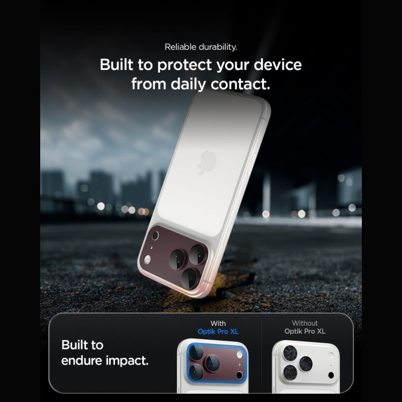 Spigen Optik Pro XL Glas.tR EZ Fit – протектор за камера за iPhone 18 Pro Max, Burgundy, стъкло 9H (SKU 8800337251692-AGL12040) Spigen Optik Pro XL Glas.tR EZ Fit – протектор за камера за iPhone 18 Pro Max, Burgundy, стъкло 9H (SKU 8800337251692-AGL12040)