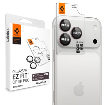 Spigen Optik Pro Glas.tR EZ Fit – предпазител за камера (2 броя) за iPhone 18 Pro / 18 Pro Max, тъмна вишна