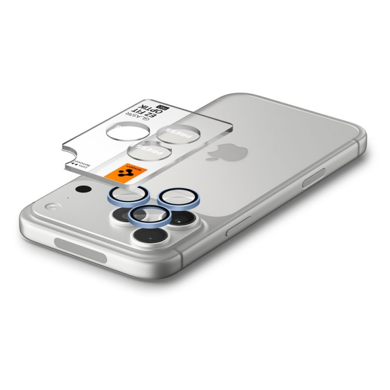 Spigen Optik Pro Glas.tR EZ Fit защита за камера от закалено стъкло 2 бр. за iPhone 18 Pro / 18 Pro Max (Light Blue) Spigen Optik Pro Glas.tR EZ Fit защита за камера от закалено стъкло 2 бр. за iPhone 18 Pro / 18 Pro Max (Light Blue)