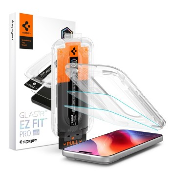 Spigen Glas.tR EZ Fit Pro HD AC – закалено стъкло за iPhone 16 Pro / 17 / 17 Pro / 18 Pro, прозрачно (2 бр.)