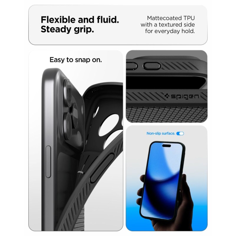 Spigen Liquid Air за iPhone 17 Pro Max / 18 Pro Max Matte Black (TPU) Spigen Liquid Air за iPhone 17 Pro Max / 18 Pro Max Matte Black (TPU)