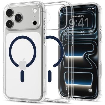 Spigen Ultra Hybrid MagSafe за iPhone 17 Pro Max / 18 Pro Max, Clear/Deep Blue (ACS12121)
