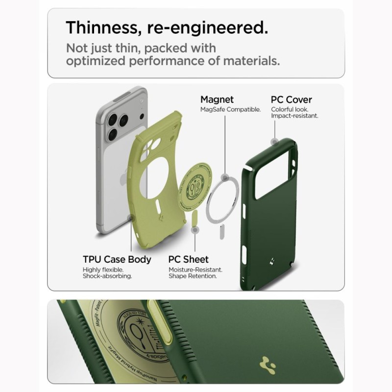 SPIGEN Nano Pop Hybrid MagSafe калъф за iPhone 17 Pro Max / 18 Pro Max Avo Green