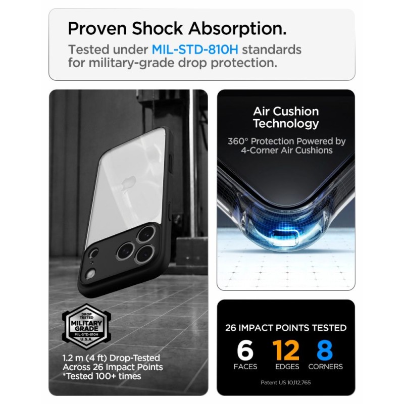 Spigen Ultra Hybrid за iPhone 17 Pro / 18 Pro – Matte Black Spigen Ultra Hybrid за iPhone 17 Pro / 18 Pro – Matte Black