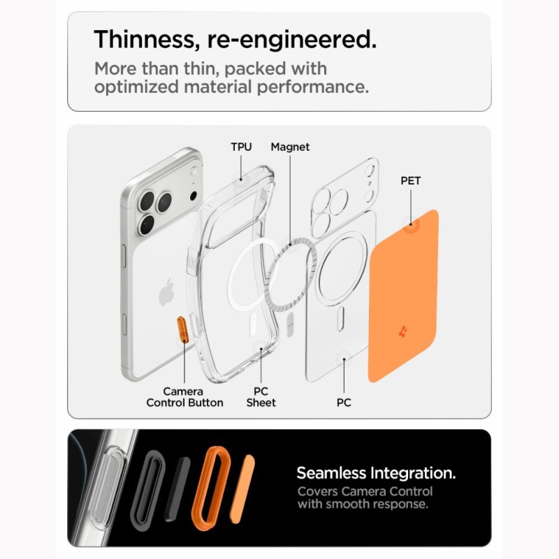 SPIGEN Ultra Hybrid MagSafe T за iPhone 17 Pro / 18 Pro (Glossy Orange)