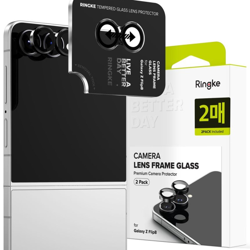 Ringke Camera Frame Protector (2 бр.) за Samsung Galaxy Z Flip 8 – Черен - 8800380460621