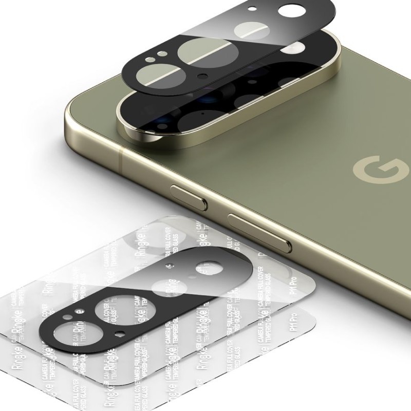 Ringke Camera Full Cover Tempered Glass 2-пак за Google Pixel 11 Pro (черен)