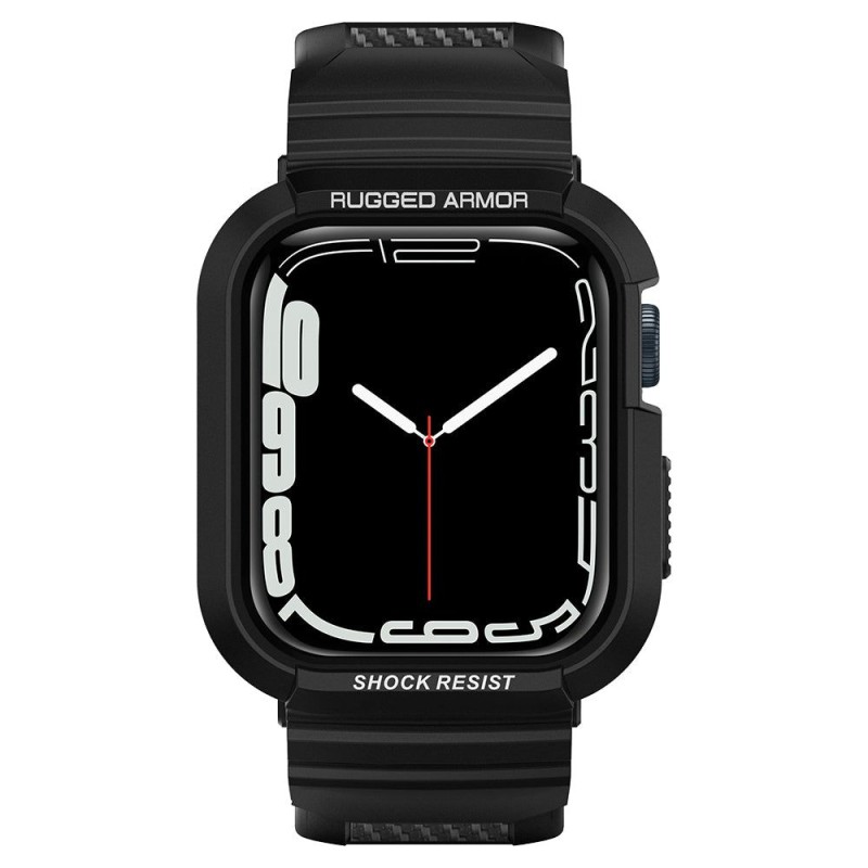 SPIGEN RUGGED ARMOR ”PRO” Apple Watch 6 / 7 / 8 / 9 / SE 1 / 2 / 3 (44 / 45 MM) BLACK - 8809613768060-062CS25324