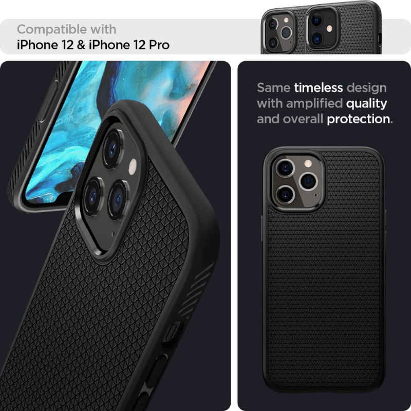 SPIGEN LIQUID AIR за iPhone 12 / 12 PRO MATTE BLACK - 8809710756496-ACS01701