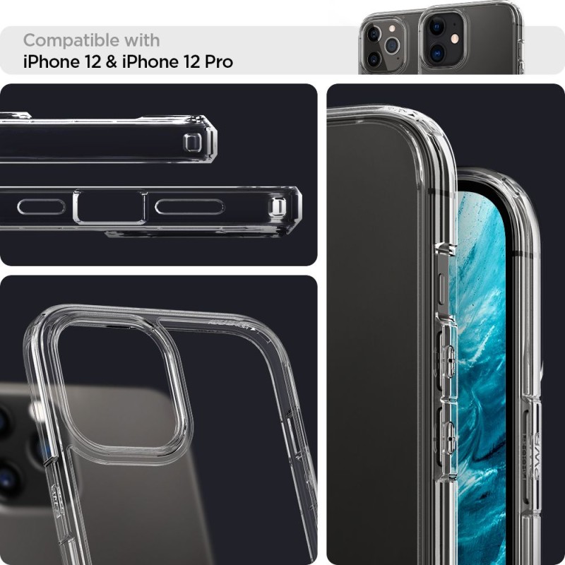 SPIGEN ULTRA HYBRID IPHONE 12 / 12 PRO CRYSTAL CLEAR - 8809710756502-ACS01702