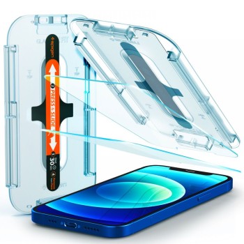 ЗАКАЛЕНО СТЪКЛО SPIGEN GLAS.TR „EZ FIT“ 2-BPACK iPhone 12 / 12 PRO CLEAR