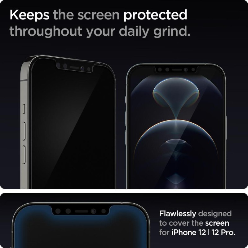 ЗАКАЛЕНО СТЪКЛО SPIGEN GLAS.TR „EZ FIT“ 2-BPACK iPhone 12 / 12 PRO CLEAR - 8809710757110-AGL01801