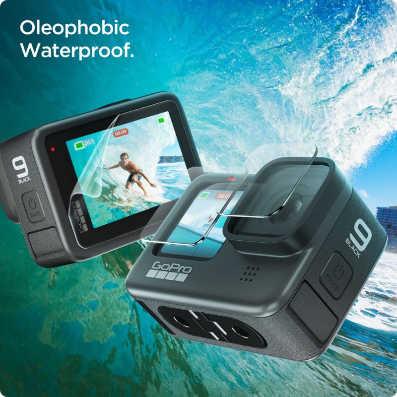 Spigen Glas.TR SLIM закалено стъкло + филм (2-комплект) за GoPro HERO 9 / 10 / 11 / 12, CLEAR - 8809756648113-AGL03045