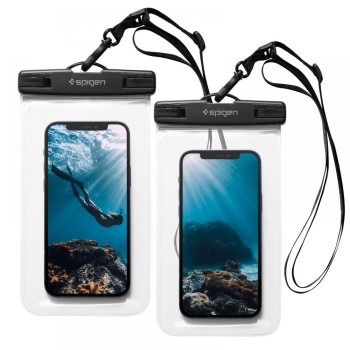 SPIGEN A601 Универсален водоустойчив калъф 2 броя Crystal Clear (до 8