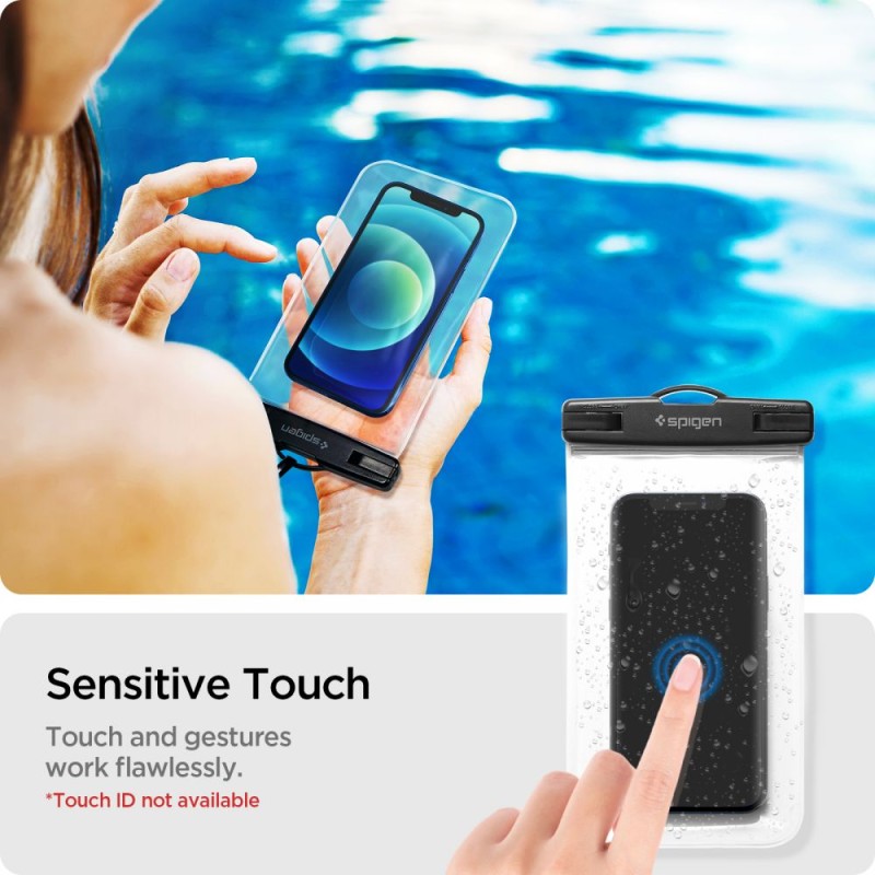 SPIGEN A601 Универсален водоустойчив калъф 2 броя Crystal Clear (до 8) - 8809756648588-AMP03098