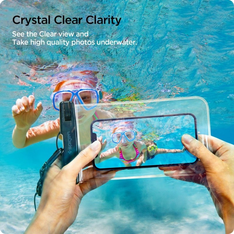 SPIGEN A601 Универсален водоустойчив калъф 2 броя Crystal Clear (до 8) - 8809756648588-AMP03098