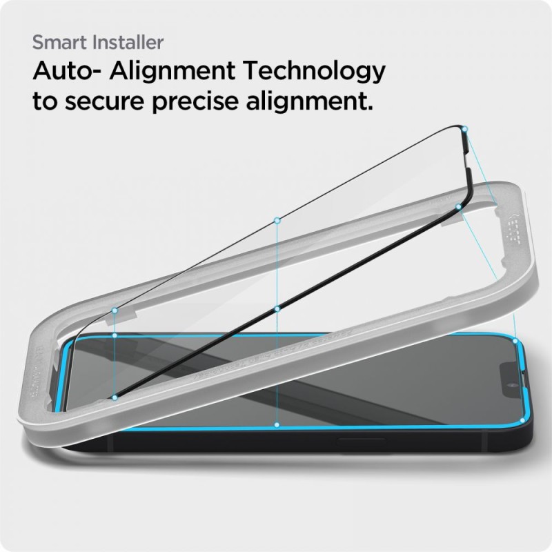 Spigen ALM Glass FC AlignMaster (2 броя) закалено стъкло за iPhone 13 / 13 Pro / 14 / 16E / 17E Black - Spigen ALM Glass FC AlignMaster (2 броя) закалено стъкло за iPhone 13 / 13 Pro / 14 / 16E / 17E Black - 8809811851243-AGL03387