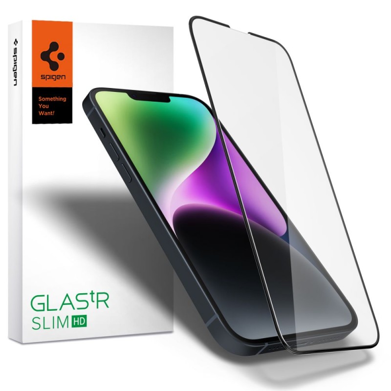 Spigen закалено стъкло Glass FC за iPhone 13 / 13 Pro / 14 / 16E / 17E (черно) - Spigen закалено стъкло Glass FC за iPhone 13 / 13 Pro / 14 / 16E / 17E (черно) - 8809811851298-AGL03392