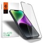 Spigen закалено стъкло Glass FC за iPhone 13 / 13 Pro / 14 / 16E / 17E (черно)