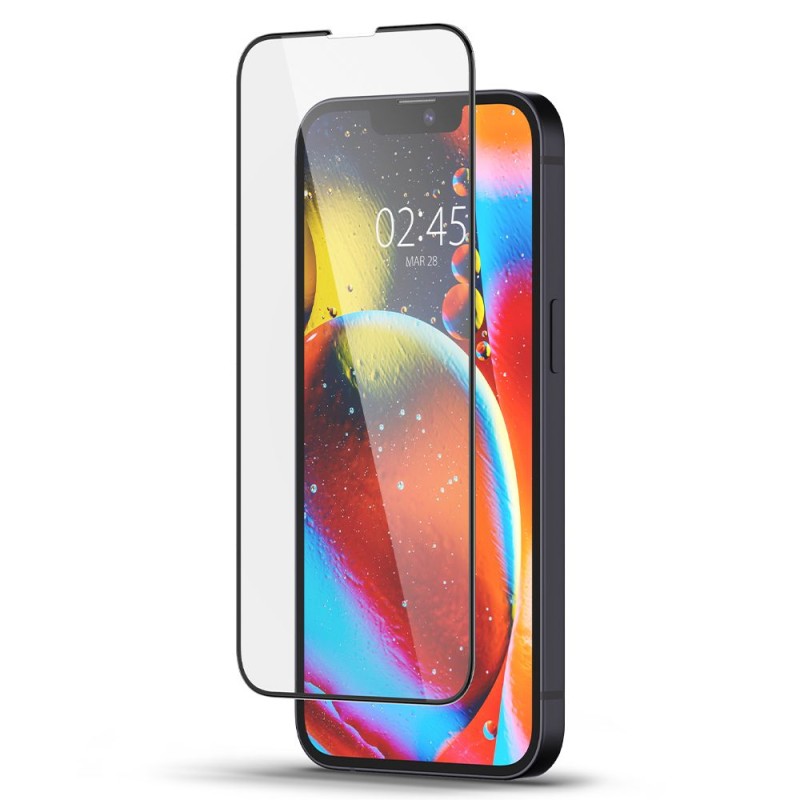 Spigen закалено стъкло Glass FC за iPhone 13 / 13 Pro / 14 / 16E / 17E (черно) - Spigen закалено стъкло Glass FC за iPhone 13 / 13 Pro / 14 / 16E / 17E (черно) - 8809811851298-AGL03392