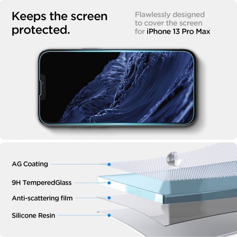 Spigen Glas.TR EZ Fit закалено стъкло за iPhone 13 / 13 Pro / 14 / 16E / 17E Clear - Spigen Glas.TR EZ Fit закалено стъкло за iPhone 13 / 13 Pro / 14 / 16E / 17E Clear - 8809811853766-AGL03724