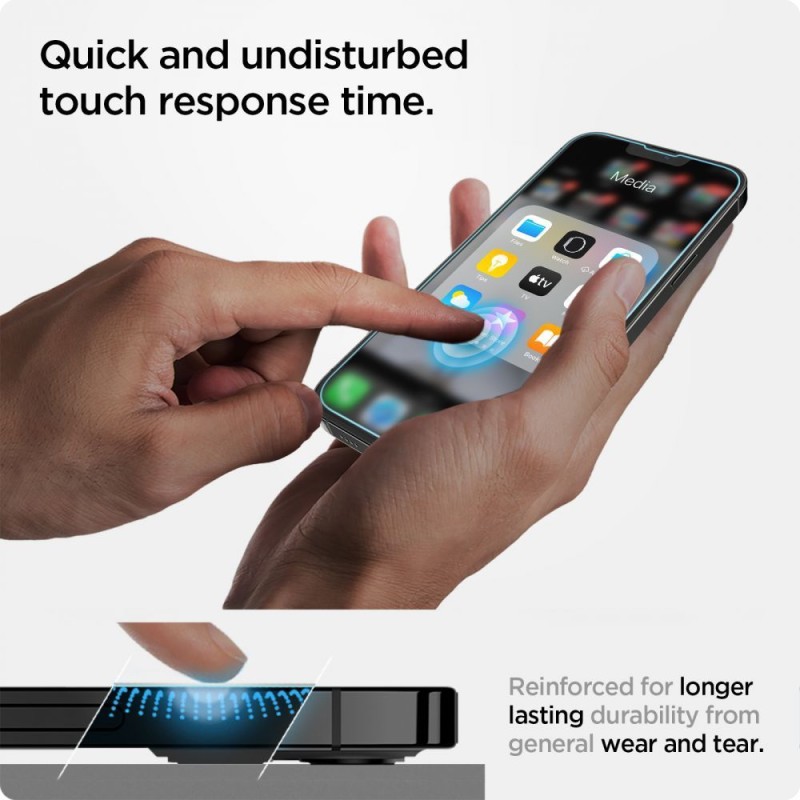 Spigen Glas.TR EZ Fit закалено стъкло за iPhone 13 / 13 Pro / 14 / 16E / 17E Clear - Spigen Glas.TR EZ Fit закалено стъкло за iPhone 13 / 13 Pro / 14 / 16E / 17E Clear - 8809811853766-AGL03724