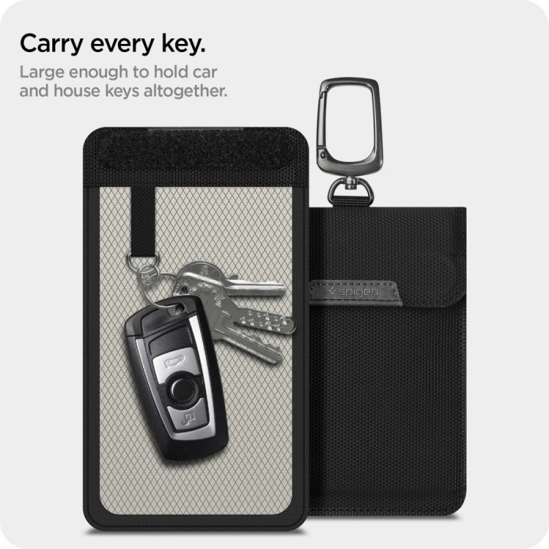 Клетка Фарадея Spigen Pouch за ключове Keyless RFID блокер Black (етю RFID) - 8809811854022-AFA03754