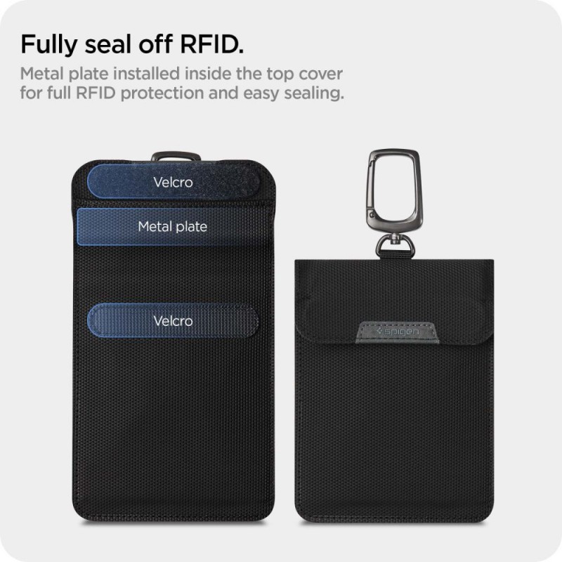 Клетка Фарадея Spigen Pouch за ключове Keyless RFID блокер Black (етю RFID) - 8809811854022-AFA03754
