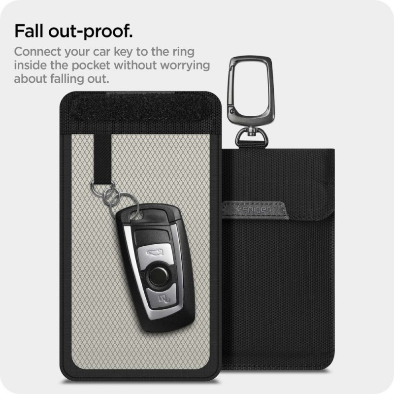 Клетка Фарадея Spigen Pouch за ключове Keyless RFID блокер Black (етю RFID) - 8809811854022-AFA03754