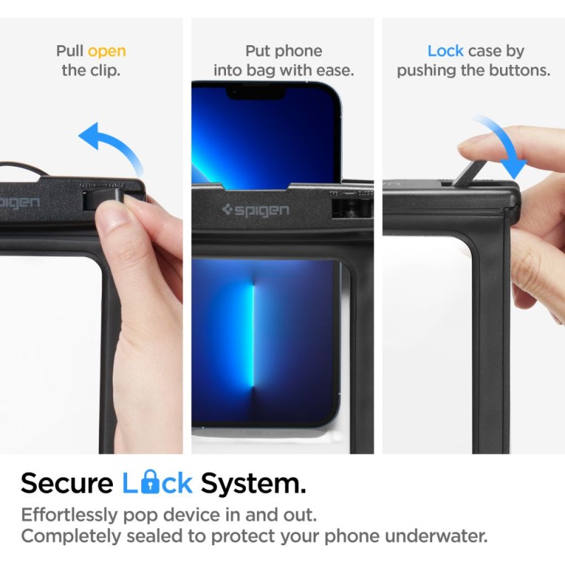 SPIGEN A601 Универсален водоустойчив калъф BLACK - 8809811860788-AMP04525