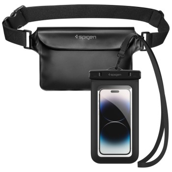 SPIGEN A621 Универсален водоустойчив калъф и чантичка за кръста BLACK