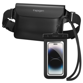 SPIGEN A621 Универсален водоустойчив калъф и чантичка за кръста BLACK