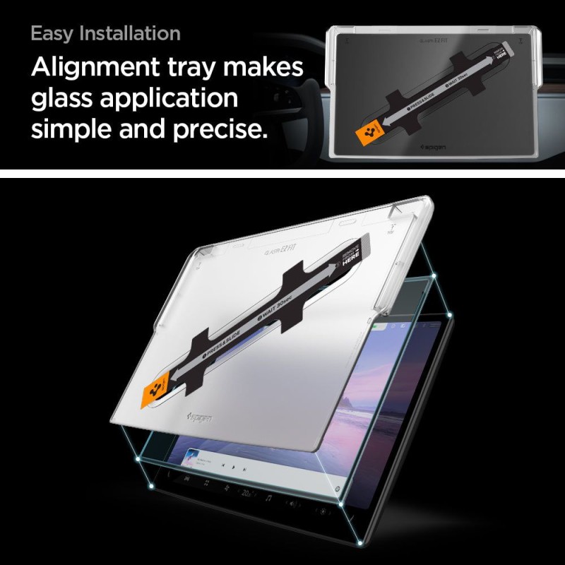Spigen Glas.TR „EZ Fit” закалено стъкло за Tesla Model X (2022-2026) / Tesla Model S (2021-2026) черно - Spigen Glas.TR „EZ Fit” закалено стъкло за Tesla Model X (2022-2026) / Tesla Model S (2021-2026) черно - 8809811862423-AGL04688